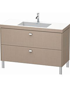 Duravit Brioso c-bonded washbasin with substructure BR4703O1075, 120x48cm, Leinen / chrome, 2000 tap hole