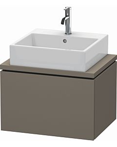 Duravit L-Cube vanity unit LC580009090 62 x 47.7 cm, flannel gray silk matt, for console, 2000 pull-out