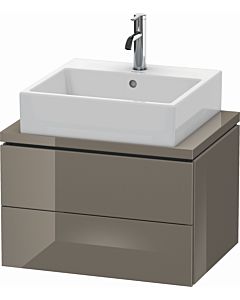 Duravit L-Cube vanity unit LC580508989 62 x 47.7 cm, flannel gray high gloss, for console, 2 drawers