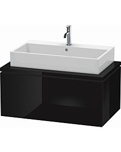 L-Cube Duravit vasque LC581304040 92 x 54,7 cm, noir brillant, pour console, 1 coulissant