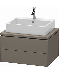 L-Cube Duravit vasque LC581609090 72 x 54,7 cm, flanelle gris soie mat, pour console, 2 tiroirs