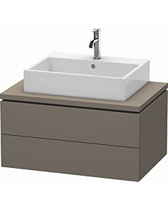 L-Cube Duravit vasque LC581709090 82 x 54,7 cm, flanelle gris soie mat, pour console, 2 tiroirs