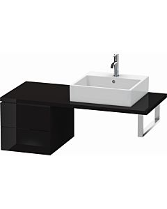 Duravit L-Cube meuble bas LC583604040 42 x 54,7 cm, noir brillant, pour console, 2 tiroirs