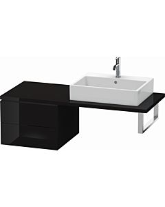 Duravit L-Cube meuble bas LC583704040 52 x 54,7 cm, noir brillant, pour console, 2 tiroirs