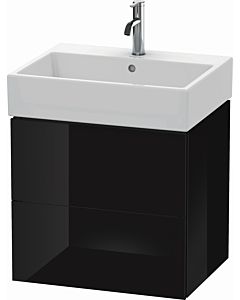 Duravit L-Cube Waschtisch-Unterschrank LC627504040 58,4x 45,9 cm, schwarz hochglanz, 2 Schubkästen, wandhängend