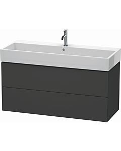 Duravit L-Cube vanity unit LC627904949 118.4x 45.9 cm, matt graphite, 2 drawers, wall-hung