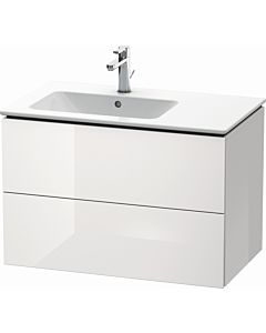 Duravit L-Cube meuble sous vasque LC629102222 82x48,1x55cm, 2 tiroirs, vasque à gauche, blanc brillant
