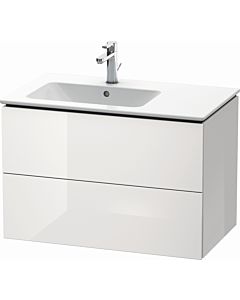 Duravit L-Cube meuble sous vasque LC629108585 82x48,1x55cm, 2 tiroirs, vasque à gauche, blanc brillant