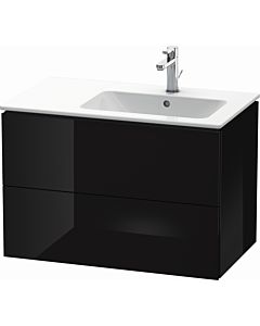 Duravit L-Cube vanity unit LC629204040 82x48.1x55cm, 2 drawers, basin on the right, black high gloss
