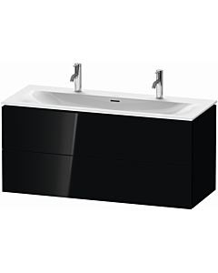 Duravit L-Cube Waschtisch-Unterschrank LC630904040 122 x 48,1 cm, schwarz hochglanz, 2 Schubkästen, wandhängend