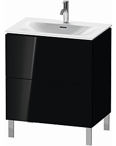 Duravit L-Cube Waschtisch-Unterschrank LC659604040 72 x 48,1 cm, schwarz hochglanz, 2 Auszüge, stehend