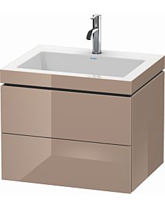 Duravit L-Cube vanity unit LC6926O8686 60 x48 cm, 2000 tap hole, cappuccino high gloss, 2 drawers
