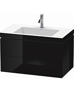 Duravit L-Cube vanity unit LC6927O4040 80 x 48 cm, 2000 tap hole, black high gloss, 2 drawers