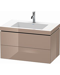 Duravit L-Cube vanity unit LC6927O8686 80 x 48 cm, 2000 tap hole, cappuccino high gloss, 2 drawers