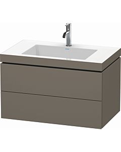 Duravit L-Cube vanity unit LC6927O9090 80 x 48 cm, 2000 tap hole, flannel gray silk matt, 2 drawers