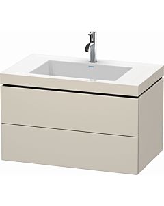 Duravit L-Cube vanity unit LC6927O9191 80 x 48 cm, 2000 tap hole, matt taupe, 2 drawers
