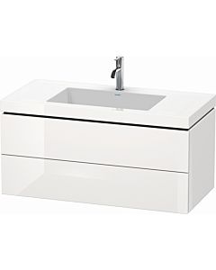 Duravit L-Cube vanity unit LC6928O2222 100 x 48 cm, 2000 tap hole, white high gloss, 2 drawers