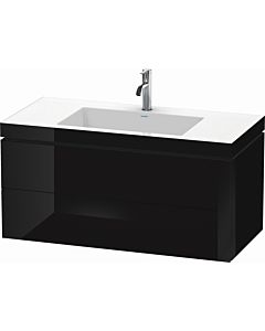Duravit L-Cube vanity unit LC6928O4040 100 x 48 cm, 2000 tap hole, black high gloss, 2 drawers