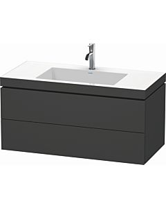 Duravit L-Cube vanity unit LC6928O4949 100 x 48 cm, 2000 tap hole, matt graphite, 2 drawers