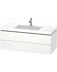 Duravit L-Cube vanity unit LC6929O1818 120 x 48 cm, 2000 tap hole, matt white, 2 drawers