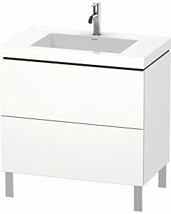 Duravit L-Cube vanity unit LC6937O1818 80 x 48 cm, 2000 tap hole, matt white, 2 pull-outs, floor-standing