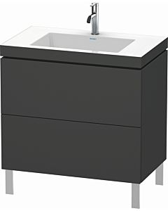 Duravit L-Cube vanity unit LC6937O4949 80 x 48 cm, 2000 tap hole, graphite matt, 2 pull-outs, floor-standing