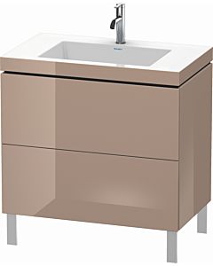Duravit L-Cube vanity unit LC6937O8686 80 x 48 cm, 2000 tap hole, cappuccino high gloss, 2 pull-outs, floor-standing