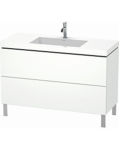 Duravit L-Cube vanity unit LC6939O1818 120 x 48 cm, 2000 tap hole, matt white, 2 pull-outs, floor-standing