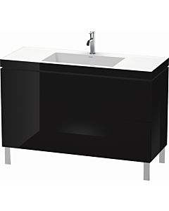 Duravit L-Cube vanity unit LC6939O4040 120 x 48 cm, 2000 tap hole, black high gloss, 2 pull-outs, floor-standing