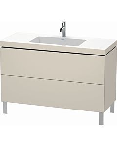 Duravit L-Cube vanity unit LC6939O9191 120 x 48 cm, 2000 tap hole, matt taupe, 2 pull-outs, floor-standing