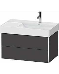 Duravit XSquare Meuble sous lavabo XS416904949 78,4x39,7x46cm, 2 tiroirs, graphite mat