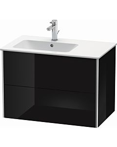 Duravit XSquare Duravit lavabo XS417604040 81x56x47,8cm, 2 tiroirs, bassin à gauche, noir brillant