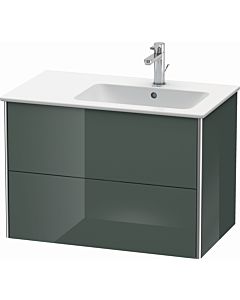 Duravit XSquare Duravit lavabo XS417703838 81x56x47,8cm, 2 tiroirs, vasque à droite, Dolomiti Grey brillant