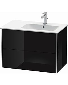 Duravit Meuble sous Duravit XSquare XS417704040 81x56x47,8cm, 2 tiroirs, lavabo à droite, noir brillant