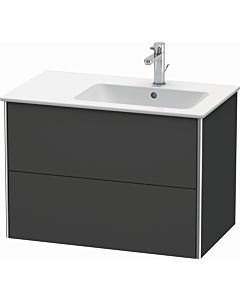 Duravit Meuble sous Duravit XSquare XS417704949 81x56x47,8cm, 2 tiroirs, lavabo à droite, graphite mat