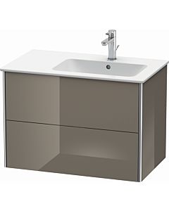 Duravit XSquare Duravit lavabo XS417708989 81x56x47,8cm, 2 tiroirs, vasque à droite, Flannel Grey brillant