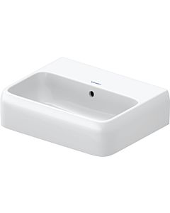 Duravit Qatego lave-mains 0746452060 45x35cm, sans trou pour robinetterie, avec trop-plein, banc pour robinetterie, blanc brillant HygieneGlaze