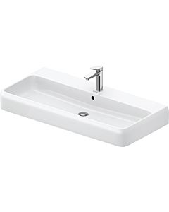 Duravit Qatego countertop washbasin 2382100027 100 x 47 cm, white high gloss, with tap hole, overflow, tap hole bench, ground