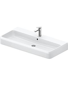 Duravit Qatego lavabo 2382102000 100 x 47 cm, blanc brillant HygieneGlaze, avec trou pour robinetterie, trop-plein, banque de trous pour robinetterie