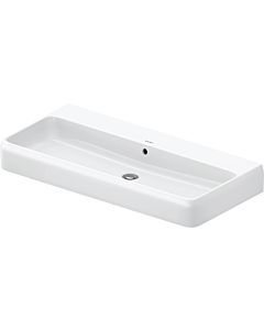 Duravit Qatego lavabo 2382102060 100 x 47 cm, blanc brillant HygieneGlaze, sans trou pour robinetterie, avec trop-plein, banque de trous pour robinetterie