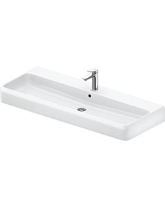 Duravit Qatego countertop washbasin 2382122027 120 x 47 cm, white high-gloss HygieneGlaze, with tap hole, overflow, tap hole bench, ground