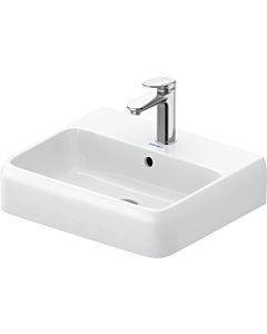 Duravit Qatego countertop washbasin 2382502027 50 x 42 cm, white high-gloss HygieneGlaze, with tap hole, overflow, tap hole bank, ground