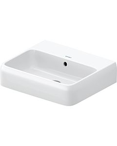 Duravit Qatego vasque à poser 2382502028 50 x 42 cm, blanc brillant HygieneGlaze, sans trou pour robinetterie, avec trop-plein, banc avec trou pour robinetterie, sol