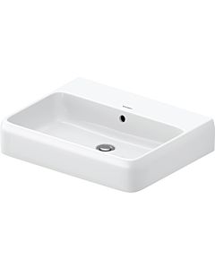Duravit Qatego vasque à poser 2382602028 60 x 47 cm, blanc brillant HygieneGlaze, sans trou pour robinetterie, avec trop-plein, banc avec trou pour robinetterie, sol