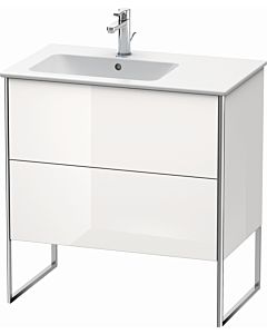 Duravit Meuble sous Duravit XSquare XS445002222 81x59,2x47,8cm, 2 tiroirs, lavabo à gauche, blanc très brillant