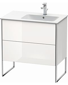 Duravit Meuble sous Duravit XSquare XS445202222 81x59,2x47,8cm, 2 tiroirs, lavabo à droite, blanc en brillant