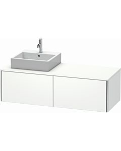 Duravit XSquare Meuble sous lavabo XS4903L1818 140x40x54,8cm, 2 tiroirs, gauche, tapis blanc
