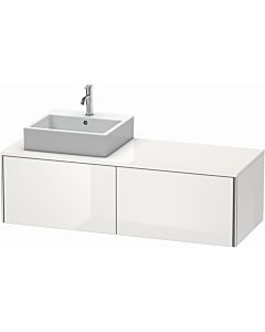 Duravit XSquare Meuble sous lavabo XS4903L8585 140x40x54,8cm, 2 tiroirs, à gauche, blanc très brillant
