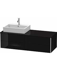Duravit XSquare Meuble sous lavabo XS4913L4040 140x40x54,8cm, 4 tiroirs, gauche, noir brillant