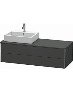 Duravit XSquare Meuble sous lavabo XS4913L4949 140x40x54,8cm, 4 tiroirs, gauche, en graphite mat